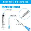 120 Pack 3ml/cc Lab Disposable Syringes with 23Ga 1 Inch Needle Luer Lock, Individually Sealed Packed