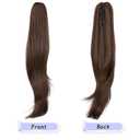 PONYTAIL EXTENSION, 24" CLAW CLIP HAIR EXTENSIONS PONYTAIL, LONG STRAIGHT HAIR EXTENSION, NATURAL LOOKING SYNTHETIC HAIRPIECE FOR WOMEN, MEDIUM BROWN