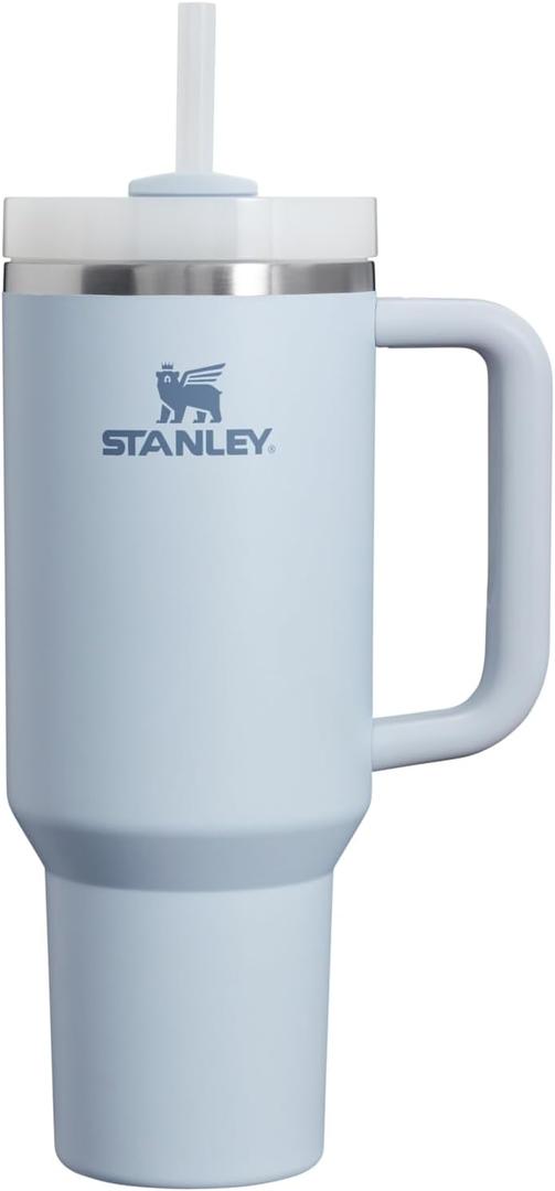 Stanley Quencher H2.0 Tumbler with Handle and Straw 40 oz | Flowstate 3-Position Lid | Cup Holder Compatible for Travel | Insulated Stainless Steel Cup | BPA-Free | Glacier