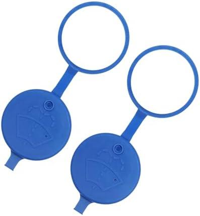 Quacc 2pcs Replacement Car Wash Bottle Cap 53mm Windshield Wiper Tank Cap Compatible with Peugeot 2008 3008 307 308 408 508L (Blue)