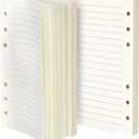 Refill Lined Paper, Leather Journal Refills Lined, 6-Holes Inserts (320 Pages) for A6 Binder Refillable Journals Notebooks, 2 Pack(Each Pack 80 Sheets, 160 Pages)