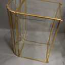 Gold Wedding Card Box with Slot and Lock - Glass, Brass Wedding Gift Box for Cards - Bin Container for Reception Bridal Baby Shower