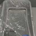 Stainless Steel Litter Box | XL Enclosed Cat Litter Boxes with Lid for Big Cats | High Sided, Anti-Urine Leakage | Non-Stick Bottom & Includes Litter Mat & Metal Scoop (Silver Gray)