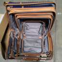 Joyway Luggage Set Of 5 Pieces Suitcase Sets with Spinner Wheel, Hardside Expandable Travel Luggage with TSA Lock (13/20/24/28 Navy brown