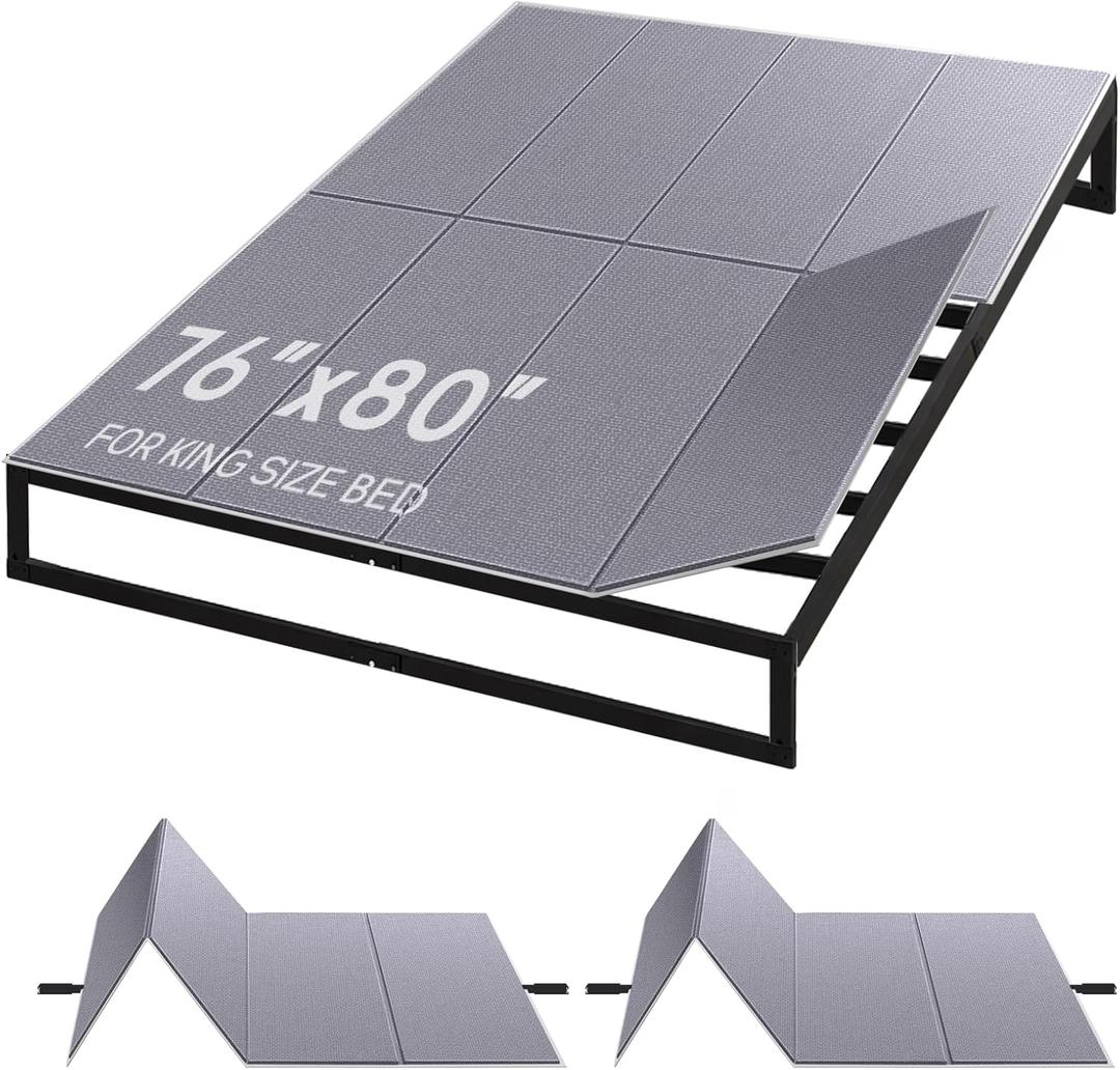 BlissBoard King Size Bunkie Board 76"x80", Sagging Mattress Support, 10mm Light and Thin, Quiet & Moisture-Resistant Bed Boards for Under Mattress, Fits Platform & Slatted Frames