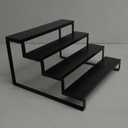 Giikin 4 Tier Display Stand Riser, Wooden Display Stand Perfume Organizer Stand Cupcake Stand Holder, Tiered Display Stand Risers Display Shelf for Home and Shop, Black
