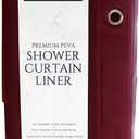 Dependable Industries inc. Essentials Premium 6 Guage PEVA Shower Curtain Liner - PVC Free Magnetized Bottom Odorless with Rustproof Grommets Burgundy