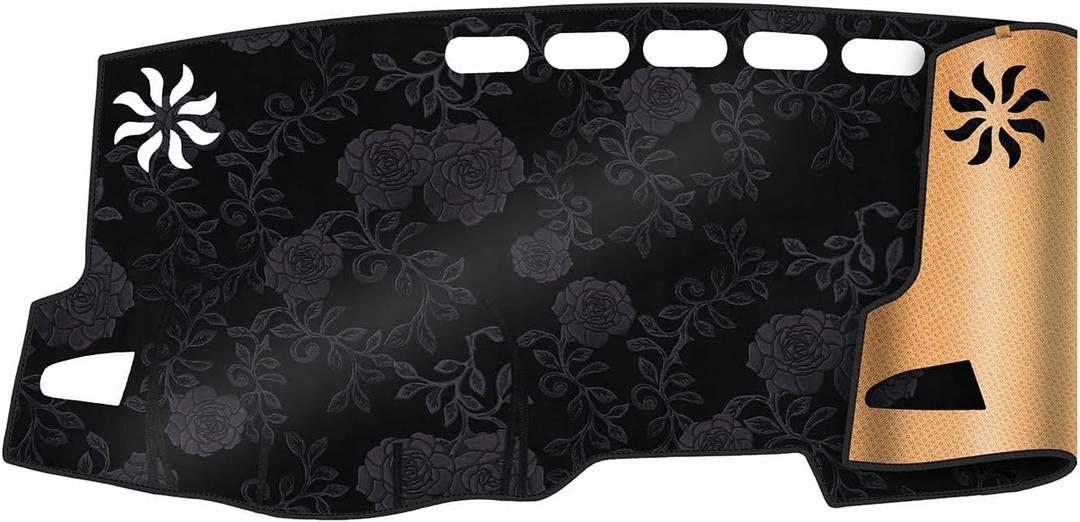 TUCAREST Dash Cover Fit for 20-24 to-yota Corolla/19 Corolla SE XSE 4-Door Hatchback Nonslip Dash Cover Mat Sunshade No-Glare Slip Pad Carpet Sunshield Protector (Without HUD) Flannel Black Embossed