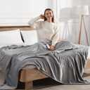 Heated Blanket Queen Size Electric Blanket 84''X90'' - Soft Plush Premium Flannel with Dual Controllers, 5 Heating Level & 10 Hour Auto Off, ETL & FCC Certified, Warm Gifts for Grandma, Grey