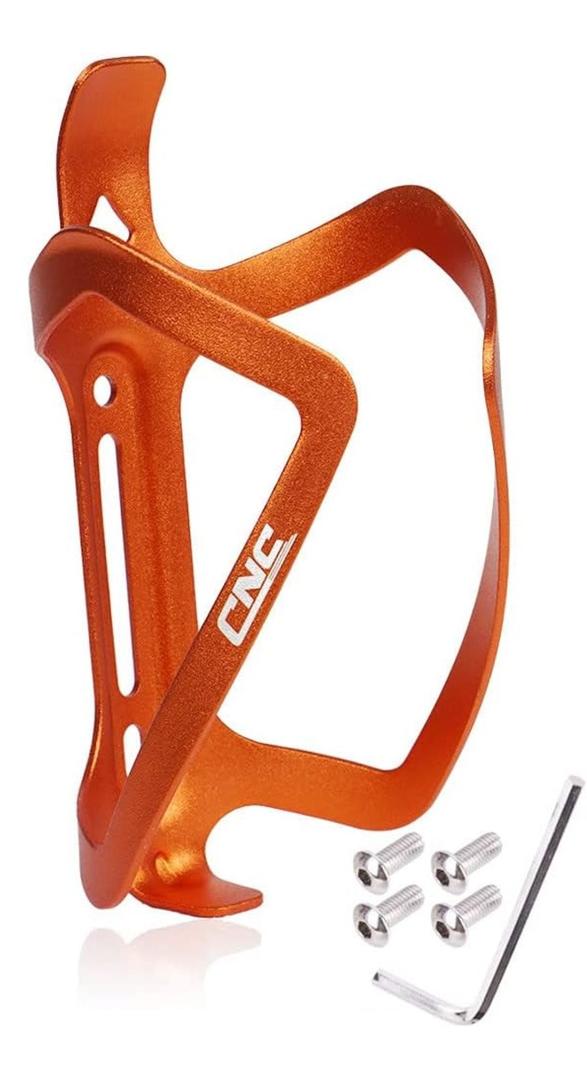 CNC Bike Water Bottle Holder, Aluminum Bike Water Bottle Cage for Road Bike/Mountain Bike, Orange