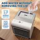 Portable Air Conditioner Fan, 4-in-1 Mini Air Cooler with 450ML Water Tank, 3 Speeds Portable Fan 7 Colors LED Ambient Light, Mini Evaporative Cooler Desktop Humidifier Fan for Bedroom Office Travel
