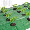 33 x 3.3 Ft Weed Barrier Landscape Fabric with Planting Holes, Heavy Duty Garden Weed Barrier Fabric, Ground Cover Weed Barrier Weed Cloth with 10 U-Shaped Ground Nail For Garden Weed Control (Green)