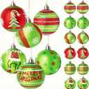 Christmas Ball Ornaments for Tree,12 Pcs 2.4 Inch Red and Green Christmas Ornaments for Xmas Hanging Tree Decorations Party Decor