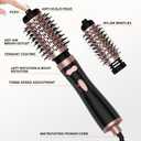 3 in 1 Rotating Hair Dryer Brush, Auto Rotating Blow Dryer Brush Spinning with 2 Brushes (2" & 1.5"), Negative Ionic Brush Blow Dryer, Round Brush Blow Dryer Volumize Curling 100-120V