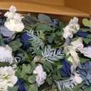 Ling's Moment 41" Tall Free Standing Artificial Flowers Arrangements 2 pcs Wedding Arch Altar Stage Decorations Dusty Blue Navy for Ceremony Reception Silk Rose Fake Floral Party Outdoor Beach Decor