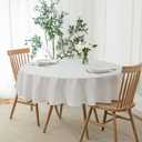 maxmill Round Linen Looking Textured Tablecloth Spill-Proof Wrinkle Free Soft Jacquard Table Cloth for Circular Table Cover, for Dining Room Buffet Banquet Parties Holiday Dinner, 70 Inch White