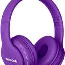 MIDOLA Kids Headphones Bluetooth 5.3 Wireless 60H Play Time Volume Limit 85/110dB Over Ear Foldable Protection Headset/Wired AUX Cord Mic for Child Boy Girl Travel School Phone Pad Tablet Purple