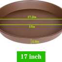 2 Pack of 16 17 inch Plant Saucer (15 inch Base), 2.3" Depth, Plant Trays for Pots, Plastic Plant Saucers for Indoors, Bird Bath Bowls, Flower Pot Drip Trays for Planter (17", Chocolate)