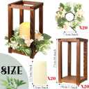 Hushee 60 Pcs Wooden Wedding Lantern Centerpiece Integrated Holders with Candles and Wreaths Rustic Wooden Candle Lantern Decor for Wedding Party Table Valentine Decor (Brown)