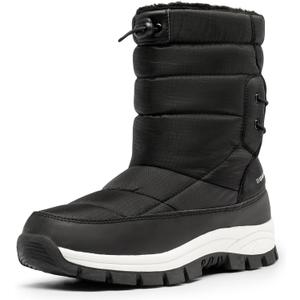DREAM PAIRS Women's Winter Snow Boots Waterproof Lightweight Warm Fashion Janara Mid Calf Boot, Size 12, Black