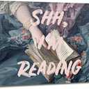Maximalist Wall Art Decor Trendy Gallery Wall Decor Eclectic Girly Wall Art Shh I'm Reading Altered Canvas Wall Art Print Vintage Pink Graffiti Poster for Living room Restaurant 36x24in Unframed