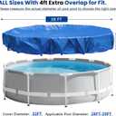 32 Ft Round Heavy Duty Winter Pool Cover,for 28ft Above Ground Pool,Cold and UV Resistant, Weatherproof and Durable, Winch & Cable Included (Blue/Black,Cover Diameter 32')
