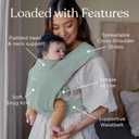 Ergobaby Embrace Newborn Baby Carrier for Infants 0-12 Months (7-25 lbs) - Ergonomic 2-Position Infant Carrier with Head and Neck Support, Hip-Healthy Positioning - Jade Green