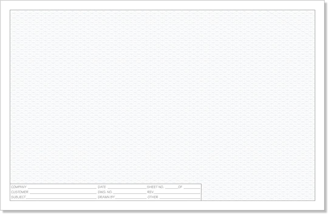 Printlink 17" x 11" Engineering Graph Paper Pads (2-Pack) 1/4" Blue Grid Drafting Sheets with Title Block 50 Sheets Per Pad for Blueprints, Technical Drawing & Design