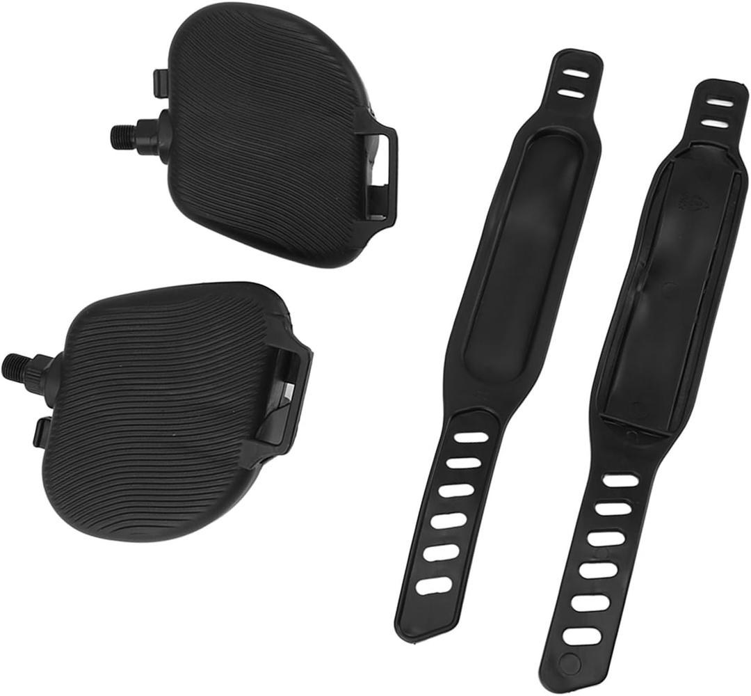 Fockety Exercise Pedals with Straps, 9/16 or 1/2, Spin Cycling Bike, Indoor Exercycle Bike, Stationary Recumbent Replacement Parts (1/2in Thread)