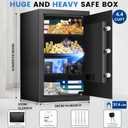 23.62 inches Tall Safe Box, 4.4 Cuft Home Safe with Fireproof Waterproof Bag, Anti-Theft Digital Security Lock Box with Smart Alert System, Removable Shelf, Mute Function, Document Safes for Jewelry