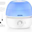 BOXING 3L Top Fill Humidifiers for Bedroom Baby, 20dB Quiet Air Humidifier for Large Room & Indoor Plants with Optional Night Light, Cool Mist Diffuser for Home, Essential Oil Tray, BPA-Free,White,30H