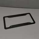 Carbon Fiber License Plate Frame- Stainless Steel Car Tag Holder Wrapped with Real Carbon Fiber, 4 Hole Wide Edge, Anti-Theft Screws Caps, Rattle-Proof Pad, 1 Pack for Front or Rear