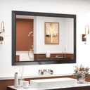 SMIROR 40x30 Matte Black Bathroom Vanity Mirror for Over Sink
Metal Wide Frame, Rectangle, Right- Angle Corner, Anti-Rust, Horizontally or Vertically Wall- Mounted for Home Remodel