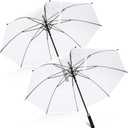 Jexine Extra Large Clear Golf Umbrella 60 Inch Oversized Automatic Open Stick Umbrella Transparent Waterproof for Adult Men Women Outdoor Sport Golf Play Weddings