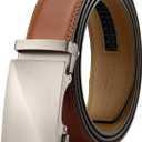 CHAOREN Mens Belt Leather Ratchet Belt - Customizable Fit, Effortless Style (35mm) (36" to 42" Waist Adjustable, Twill Brushed / Brown Tan)