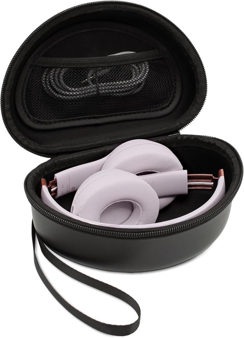 Hard Headphone Case for Beats Solo 4, Studio Pro, Solo 3, Studio 3, Solo 2,Over Ear Headphone Carrying Case with Storage Cable Bag Strap for Travel (Black)