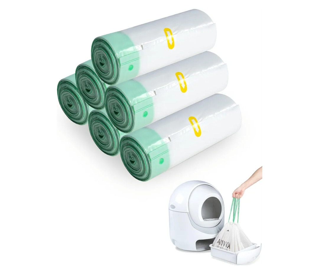 ANWA 120 Count Cat Litter Box Liners for Automatic Cat Litter Box and Litter Box Robot 4/5, Heavy-Duty, Extra Thick, Economy Bulk Pack