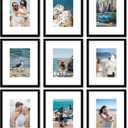 9 Packs 8x10 Picture Frames, Display 5x7 with Mat or 8x10 Without Mat, Gallery Wall Frame Set, 8 by 10 Frames Bulk Set of 9 Collage Wall Decor Photo Frames Set for Wall and Tabletop, Black