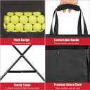Pickleball Tennis Ball Hopper Tennis Basket Foldable Pickleball Ball Holder Caddy with Wheels Removable Bag Portable Tennis Ball Picker Cart Holds 170 Tennis Balls or 140 Pickleballs