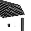 26" Aluminum Stair Balusters  101-Pack Deck Railing Spindles with Connectors, Matte Black Powder-Coated, Rust-Resistant Metal Pickets for Indoor & Outdoor Staircase