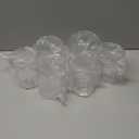 Plastic Hobnail Drinking Glasses Set of 6 Tritan Lowball Cups 14oz, Shatterproof & Unbreakable Acrylic Beaded Design, BPA-Free, Dishwasher Safe Indoor/Outdoor Drinkware for Water, Juice, Cocktails (Clear)