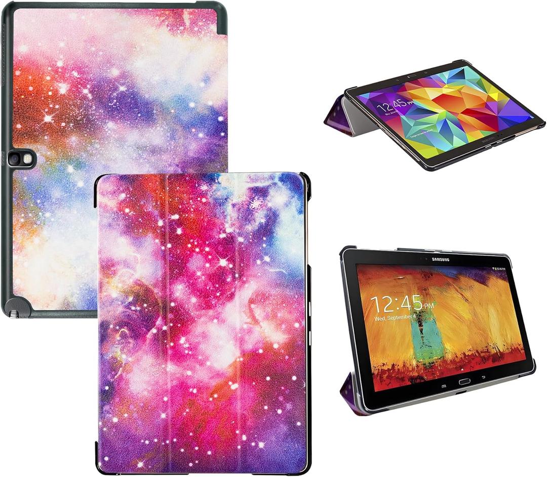 Tri-Fold Case Compatible with Samsung Galaxy Note 10.1 inch SM-P600 P601 P605 Tablet and Samsung Galaxy Tab Pro 10.1 SM-T520/T525(2014 Edition) - Premium PU Leather Tri-Fold Cover with Auto Sleep/Wake (One Size)