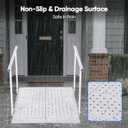 Folding Wheelchair Ramp with Handrails for Steps Heavy Duty Threshold Ramp 500lbs Capacity, Safe Door Portable Ramp with Handle for Home Entrance for Elderly, Walkers, Mobility Scooters