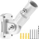 White Flag Pole Holder Adjustable, Ultra Heavy Duty 304 Stainless Steel Flag Pole Bracket for Outside House & Estate - 1" Inner Diameter Flag Mounting Bracket, Built to Last Never Breaks