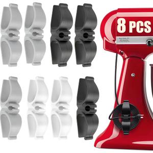 Lancord Cord Organizer for Appliances, 8 Pack Upgraded Kitchen Appliance Cord Organizer Stick On Appliance Wire Organizer Wire Wrapper for Kitchen Appliances Mixers, Coffee Maker, Pressure Cooker (3*Black+2*White+3*Grey)