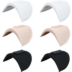 3 Pair Shoulder Pads, 1.5cm Removable Sponge Shoulder Pads Without Sewing, Blazer Suit Clothing Sponge Shoulder Lining Thickened Insert Clothes Accessories (Black+White+Skin Color)