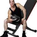 Sweetcrispy Adjustable Weight Bench for Home Gym, Foldable Incline Workout Bench Press with 795 LBS Weight Capacity, Strength Training Fitness Equipment for Full Body Exercise (Classic Black)