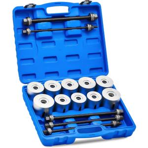 Orion Motor Tech Bushing Press Kit, 27pc Pull and Press Sleeve Kit for Most LCV HGV Engine Cars Vehicles, Universal Seal Bearing Bushing Removal Installation Tool Kit 5 Pulling Spindles with Nuts Case