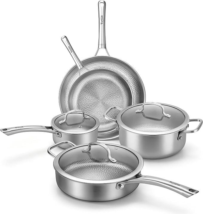 Tumzak Titanium Cookware Set, 8-Piece,G2