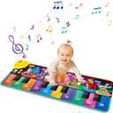 Kids Musical Piano Mats with 25 Music Sounds,Musical Toys Baby Floor Piano Keyboard Mat Carpet Animal Blanket Touch Playmat Early Education Toys for 1 2 3 4 5 6+ Year Girls Boys Toddlers